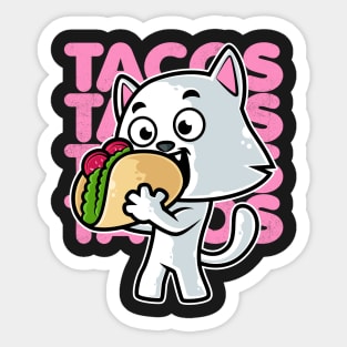 Cat Taco Kawaii Neko Anime Mexican food print Sticker